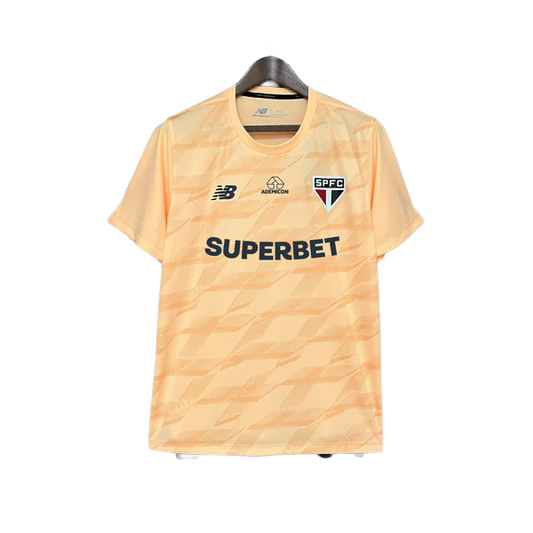 Camiseta São Paulo 24/25 Entrenamiento - Beige - Todos los Patrocinios - Versión Aficionado