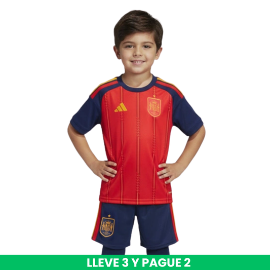 Equipación infantil de España 2026