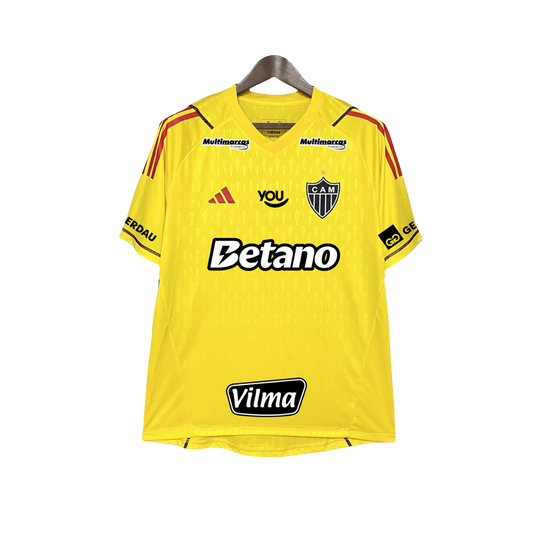 Camiseta Atlético Mineiro 24/25 Portero - Amarillo - Todos los Patrocinios - Versión Aficionado
