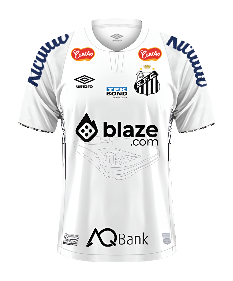 Camiseta Santos 24/25 I Casa - Todos los Patrocinios - Versión Aficionado