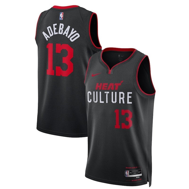 Camiseta NBA Bam Adebayo - Miami Heat - 23/24 - Negro - Edición Ciudad