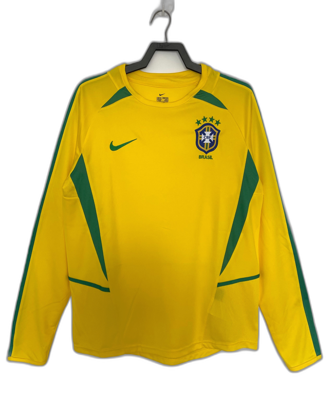 Camiseta Brasil 2002 I Casa - Manga Larga Versión Retro