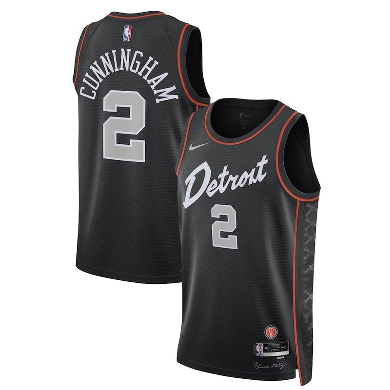 Camiseta NBA Cade Cunningham - Detroit Pistons - 23/24 - Negro - Edición Ciudad