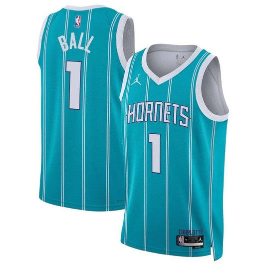 Camiseta NBA LaMelo Ball - Charlotte Hornets - 2023 - Edición Ícono - Azul Petróleo