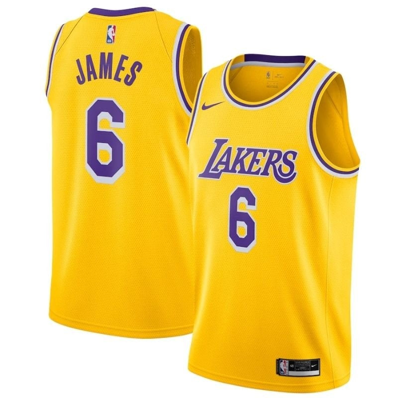Camiseta NBA - Los Angeles Lakers - LeBron James #6 2021/22 Jugador - Amarillo