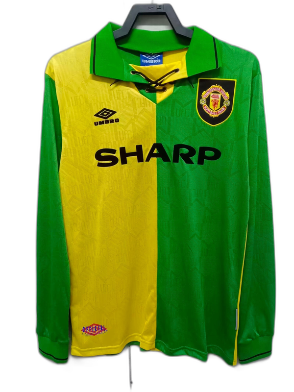 Camiseta Manchester United 92/94 II Visitante - Manga Larga Versión Retro