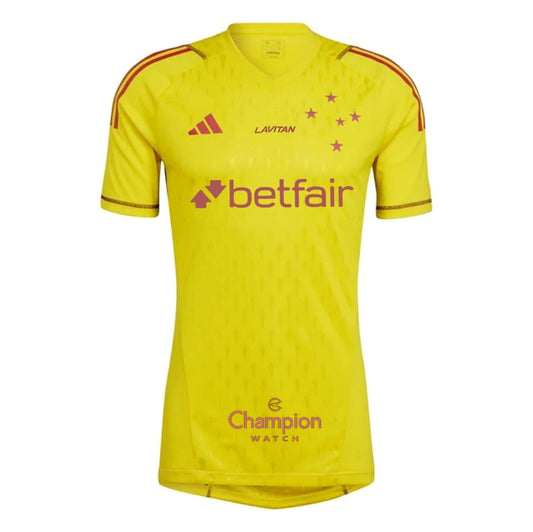 Camiseta Cruzeiro 24/25 Portero - Amarillo - Todos los Patrocinios - Versión Aficionado