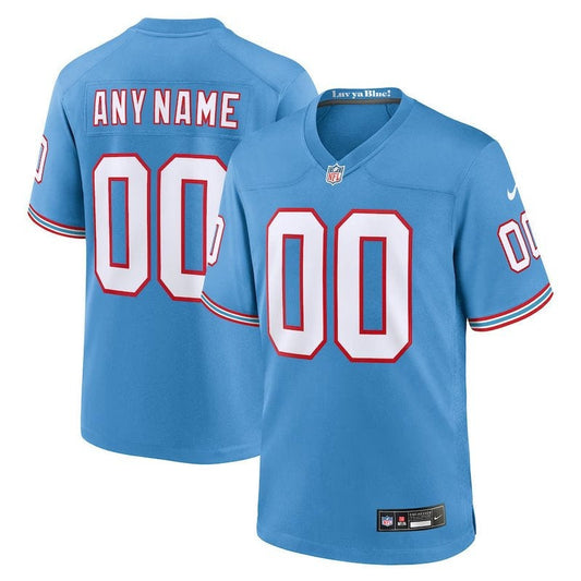 Camiseta NFL Tennessee Titans - Oilers - Versión Retro de Jogo - Azul Claro