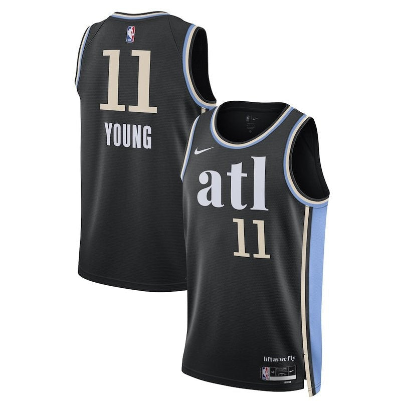 Camiseta NBA Trae Young - Atlanta Hawks - 23/24 - Negro - Edición Ciudad