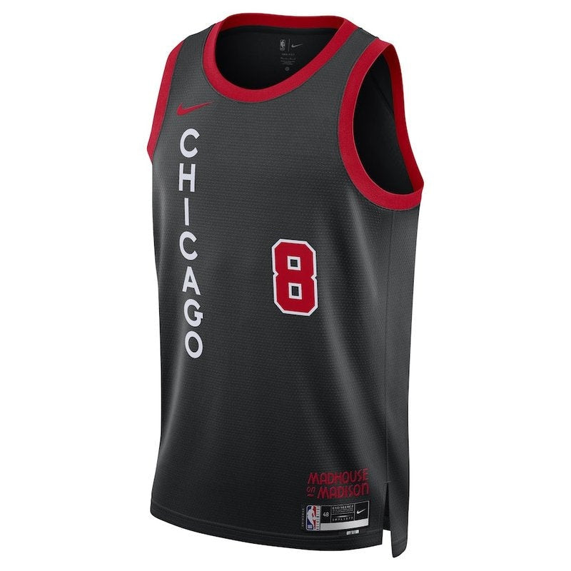 Camiseta NBA Zach LaVine - Chicago Bulls - 23/24 - Negro - Edición Ciudad
